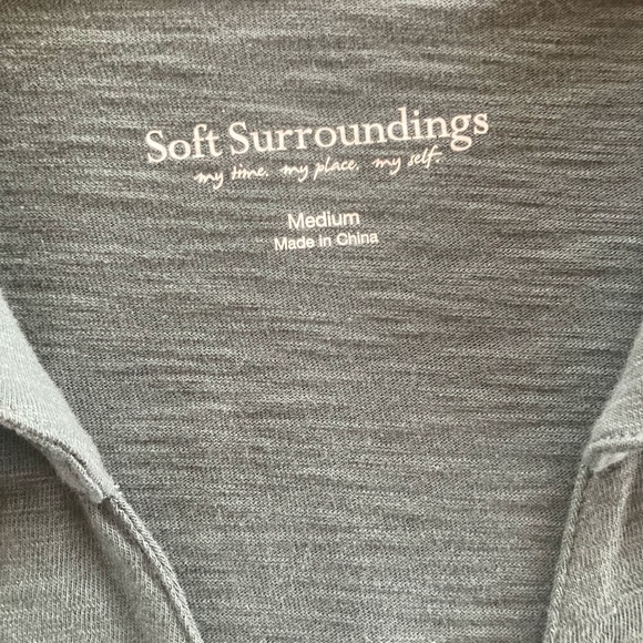 Soft Surroundings tunic, size M. Green grey with decoritive buttons. - Picture 4 of 8